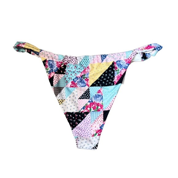 NWT Frankies Bikinis Gabe High Cut Bikini Bottom in Patchwork Size Large - Picture 7 of 13